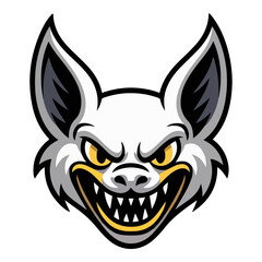 Bat head logo, Illustration Vector Graphic Bat Logo. head, tattoo, animal, symbol, design, drawing.