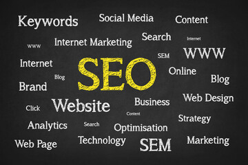 Seo search engine optimization digital marketing and internet technology concept 
