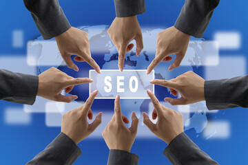 Seo search engine optimization organic search and link building idea Digital SEO Concept