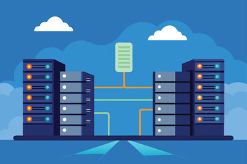 Obraz premium High Speed Data Flow in Futuristic Data Center Design