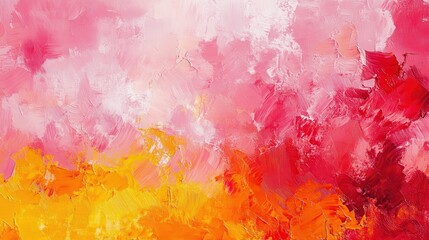 Abstract paint strokes in vibrant pinks and oranges