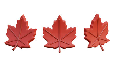 Cartoon Style autumn leaves 3D Graphic