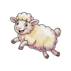 Cute Running Lamb Cartoon vector icon