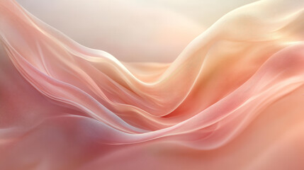Abstract soft flowing fabric in peach and rose tones