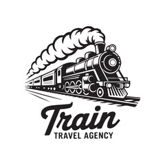 classic steam locomotive vintage train travel agency emblem vector illustration design © AIcon Star