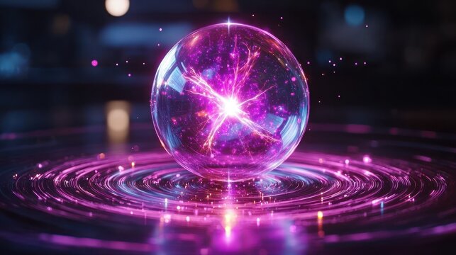 Mystical Energy Orb: A Glowing Sphere of Purple Light