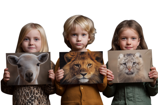 Children_holding_posters_of_their_favorite_animals
