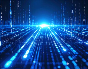 Digital Highway with Binary Code Stream.