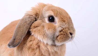 Close-up of a fluffy brown rabbit