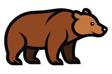 Solid color Marsican Brown Bear animal vector design
