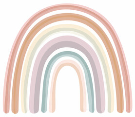 Fototapeta premium Pastel Rainbow Clipart Set for Baby Boy Nursery and Kids’ Room Decor