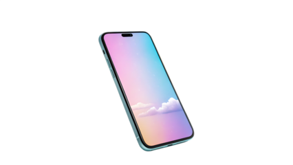 Modern smartphone with a pastel sky wallpaper isolated on a black background showcasing sleek design and vibrant display technology for digital communication and