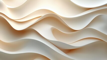 Obraz premium Abstract wavy forms in cream and beige (2)