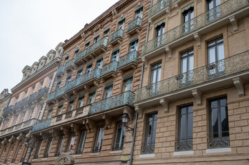 Views of Toulouse, city in southern France, Haute-Garonne department, Occitania region, centre of European aerospace industry with pink red bricks houses, travel destination