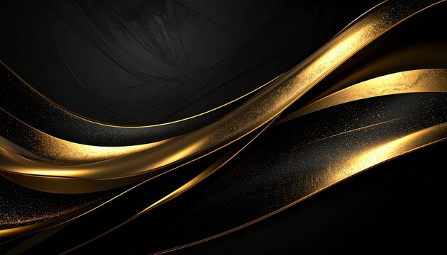Black and gold luxury abstract waves