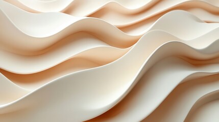 Obraz premium Abstract wavy folds in pale peach and cream colors