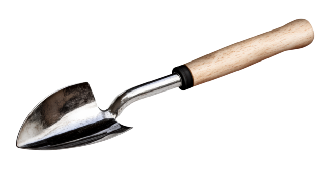 Gardening Trowel with Wooden Handle PNG File