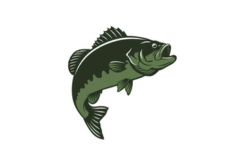 Leaping Largemouth Bass Illustration A RetroStyle Fishing Graphic isolated on transparent background
