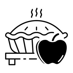 This Apple pie icon is suitable for Fall Season, etc.