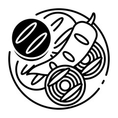 This Roasted vegetables icon is suitable for Fall Season, etc.