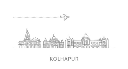 Kolhapur Skyline with Maharashtra Plane travel.