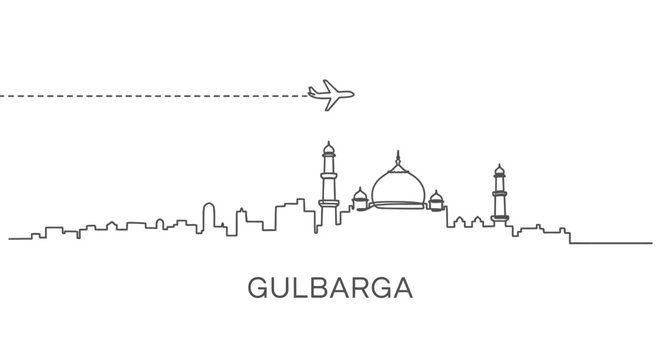 Gulbarga skyline Minimal travel concept.
