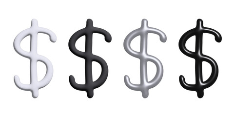 Fototapeta premium Set of 3d dollar currency symbol. Single element for design
