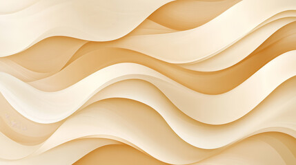 Abstract background with flowing, layered, wavy lines in light beige and gold tones