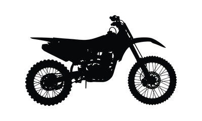 Obraz premium Detailed black silhouette of a dirt bike. Perfect for sport, recreation, and motorcycle designs. Vector Illustration.