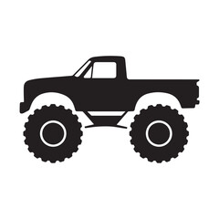 editable monster truck silhouette ai eps jpeg png vector graphic for extreme sport adventure and stunt show designs