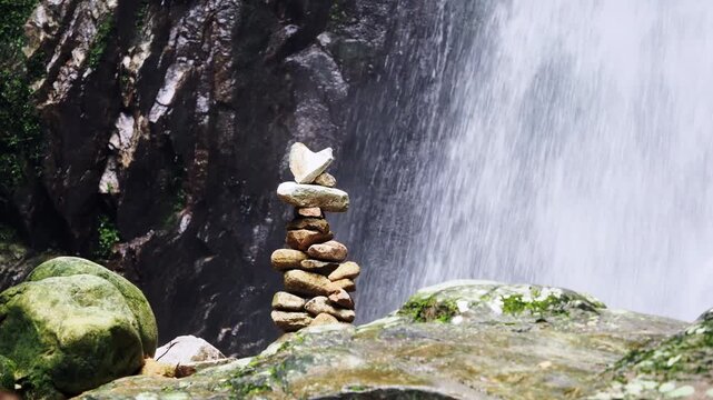 Waterfall 357 in the deep forest of Sai Rom Yen National Park