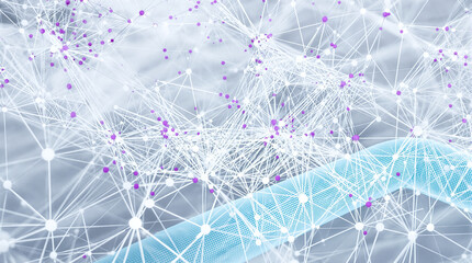 Abstract Network Connection, Data Flow Visualization