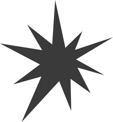 Obraz premium Irregular stars shape. Abstract random spiky spark. Geometric funky flash with rays. Black retro sparkle