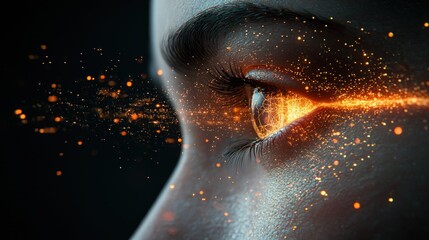 Glowing Eye: A Digital Vision of Inner Fire