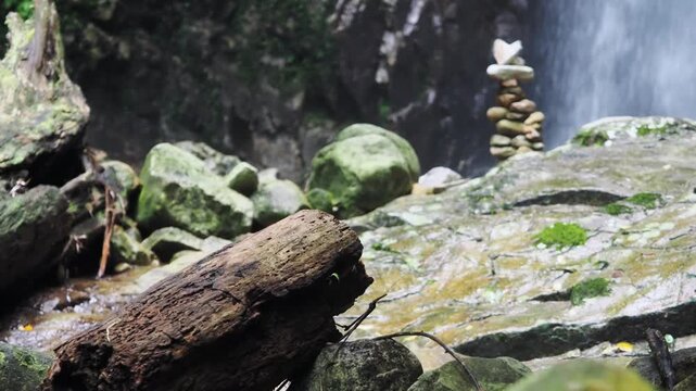 Waterfall 357 in the deep forest of Sai Rom Yen National Park
