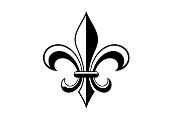 Sparkling Fleurdelis Black Background Glitter Effect Luxurious Design Element isolated on transparent background