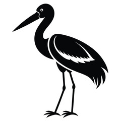 Solid color Marabou Stork animal vector design