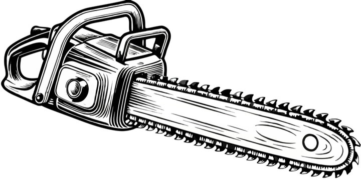 black and white chainsaw clip art preview