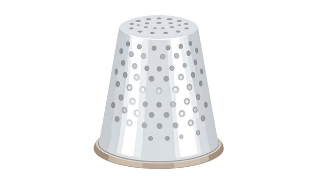 Silver thimble with perforations - Powered by Adobe
