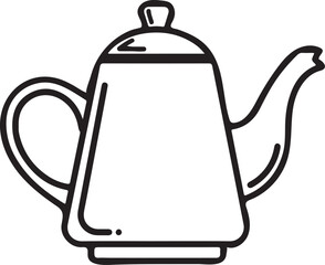 Simple Kettle Outline Illustration