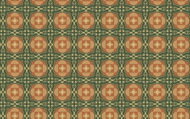 Picture of Decorative seamless pattern green and orange for background, Decoration Seamless Pattern JPG file.