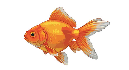 Fototapeta premium vibrant goldfish illustration transparent background for design projects