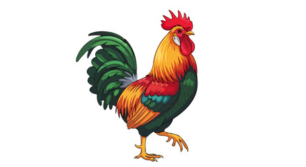 Fototapeta premium vibrant rooster illustration transparent background for design projects