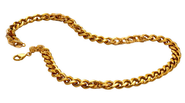 Gold curb chain necklace with lobster clasp