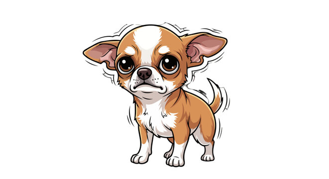 sad chihuahua puppy transparent background vector illustration