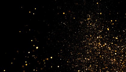 Golden Glitter Burst with Black Background.
