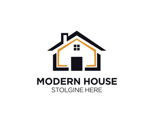 Fototapeta premium Minimalist modern house logo. Perfect for real estate, construction, or architecture brands. Vector design.