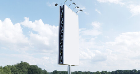Tall Vertical Billboard Against Blue Sky