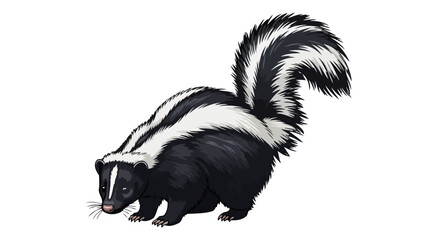 striped skunk illustration transparent background for design projects
