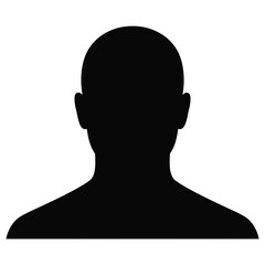 Black Silhouette of a Person s Head and Shoulders on White Background